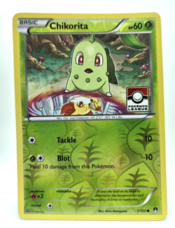Pokemon XY Breakpoint 1/122 Chikorita Reverse Holo League Promo Stamped 2016 - Image 1