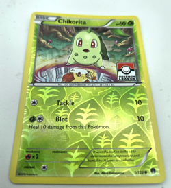 Pokemon XY Breakpoint 1/122 Chikorita Reverse Holo League Promo Stamped 2016 - Image 2