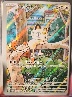Meowth 106/094 Pokemon TCG Phantasmal Flames Illustration Rare RARE MISCUT - Image 1
