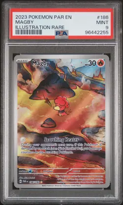 2023 POKEMON PAR EN-PARADOX RIFT ILLUSTRATION RARE #186 MAGBY PSA 9 - Image 1