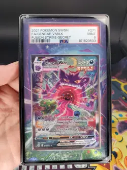 Pokemon Gengar VMAX Fusion Strike Secret Rare Full Alt Art 271 PSA 9 Mint + Case - Image 1