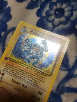 DAMAGED Pokemon TCG Machamp 8/102 Holo 1st Edition Base Set DMG - Image 2