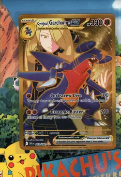 Pokemon TCG Cynthia’s Garchomp Ex 241/182 Destined Rivals Gold Hyper Rare NM/M - Image 1