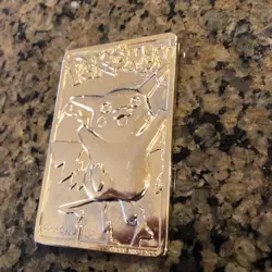 POKEMON Pikachu Gold Plated 1999 Burger King Card 2.75”x 1.5” - Image 1