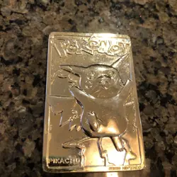POKEMON Pikachu Gold Plated 1999 Burger King Card 2.75”x 1.5” - Image 2