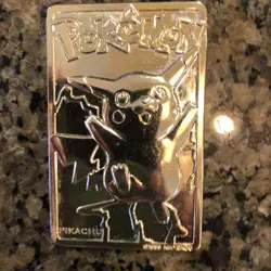 POKEMON Pikachu Gold Plated 1999 Burger King Card 2.75”x 1.5” - Image 3