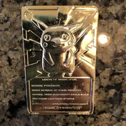 POKEMON Pikachu Gold Plated 1999 Burger King Card 2.75”x 1.5” - Image 5