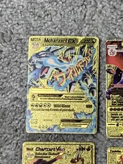 Set of 9 Charizard EX, V, VMax, GX &More Gold Foil Fan Art Cards NM! - Image 2