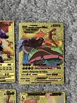 Set of 9 Charizard EX, V, VMax, GX &More Gold Foil Fan Art Cards NM! - Image 4
