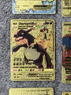 Set of 9 Charizard EX, V, VMax, GX &More Gold Foil Fan Art Cards NM! - Image 5