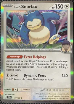 Hop's Snorlax 117/159 Sv09: Journey Together Holo - Pokemon Card - Image 1