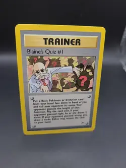 Pokemon TCG Blaine's Quiz #1 097/132 Gym Heroes Rare Card HP WOTC - Image 2