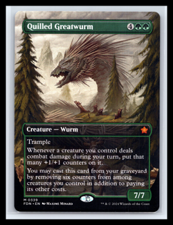 MTG Quilled Greatwurm Foundations #339 Regular Borderless Near Mint Magic Card - Image 1