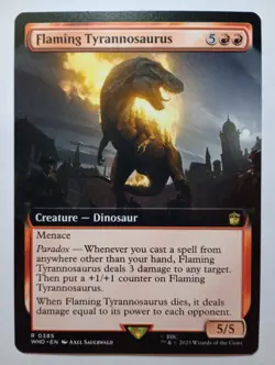 Flaming Tyrannosaurus 0385 EXTENDED ART MTG Doctor Who Set Rare NM English - Image 1