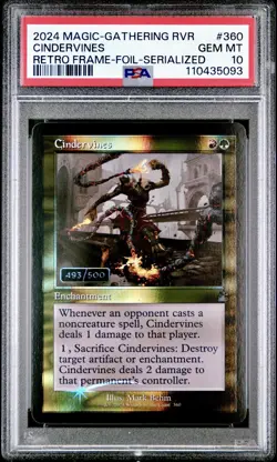 RAVNICA REMASTERED #360 CINDERVINES RETRO FRAME-FOIL-SERIALIZED - PSA 10 💎 - Image 1