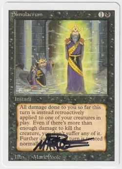 Signed Simulacrum Proof NM Revised Edition Artist Mark Poole 1994 MTG Magic AP! - Image 1