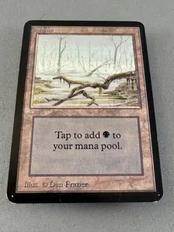 Swamp 290 (A) Alpha Edition-Moderately Played VG-Vintage Magic the Gathering - Image 3