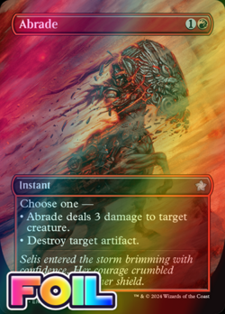 x1 Abrade FDN Foundations MTG 327 FOIL UNCOMMON BORDERLESS M/NM 1x - Image 1
