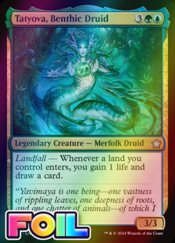 x1 Tatyova, Benthic Druid FDN Foundations MTG 247 FOIL UNCOMMON M/NM 1x - Image 1