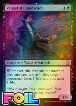 x1 Vengeful Bloodwitch FDN Foundations MTG 76 FOIL UNCOMMON M/NM 1x - Image 1
