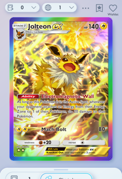 Pokemon TCG POCKET - Jolteon Rainbow Rare 2⭐, Mega-Rising, English - Image 1