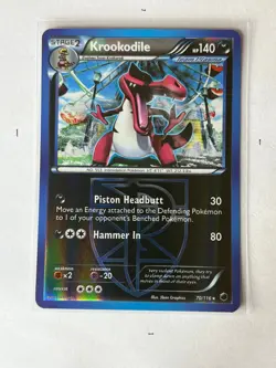 Krookodile [Reverse Holo] #70 Pokemon Plasma Freeze NM - Image 1