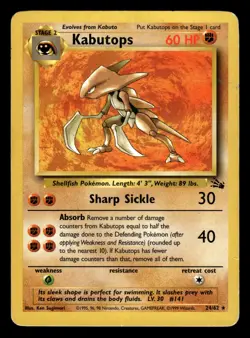 Kabutops 24/62 Rare Fossil Set Pokemon Card - Image 1