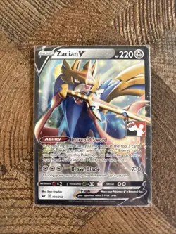 Pokemon TCG Zacian v Prize Pack Series One 138/202 Holo Ultra Rare - Image 1