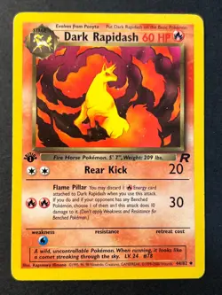 Dark Rapidash 44/82 1st Edition Team Rocket - Pokemon Card WOTC - LP - Image 1