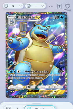 Pokemon TCG POCKET - Blastoise Full Art 2⭐, Genetic Apex, English - Image 1
