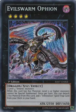 Yugioh! LP Evilswarm Ophion - HA07-EN064 - Secret Rare - 1st Edition Lightly Pla - Image 1