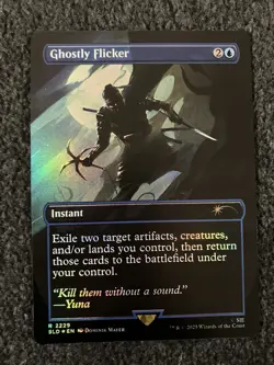 Magic MTG - Ghostly Flicker (Rainbow Foil) - Tsushima Secret Lair Drop - Image 1