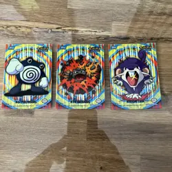 Pokemon 2000 Topps TV Sticker - Poliwhirl, Geodude, Rattata - Image 1