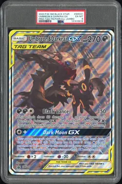 2020 POKEMON SM BLACK STAR PROMO #SM241 UMBREON & DARKRAI GX PSA 6 - Image 1