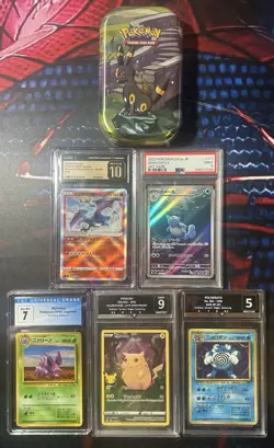 Pokemon Graded Bundle & Sealed Mini Tin CGC Pristine 10 Charizard, Pikachu, PSA - Image 1