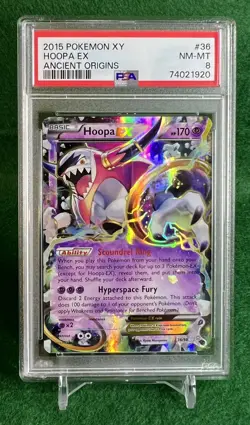 2015 Pokemon XY Hoopa EX Ancient Origins 36/98 PSA NM-MT 8 - Image 1