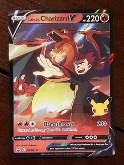 Pokemon Celebrations Promo Lance’s Charizard V SWSH133 Holo - Image 1
