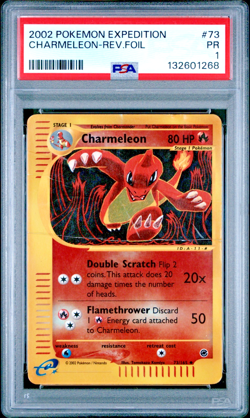 PSA 1 PR 2002 Expedition Charmeleon Reverse Holo Foil Rare 73/165 WOTC Pokemon - Image 1