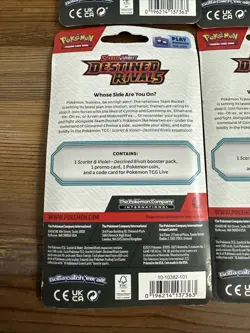 Lot Of 10 Pokemon Destined Rivals Blister Pack Eevee Zarude Promo Sealed - Image 4
