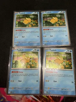 Lot of 4 Pokemon Mega Evolutions Psyduck 007 Black Star Promo NM - Image 1
