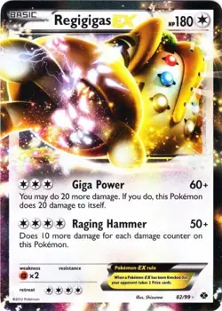 Moderately Played Regigigas-EX - 82/99 - Holo Rare ex Pokemon Next Destinies - Image 1