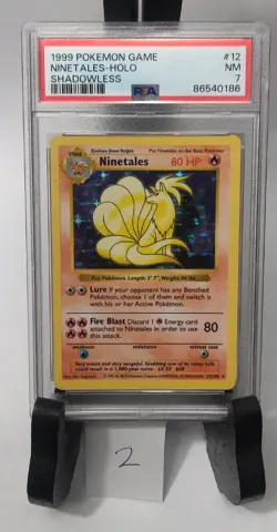 1999 Nine Tales Shadowless Holo Base Set Pokemon #12 NM PSA 7 - Image 1