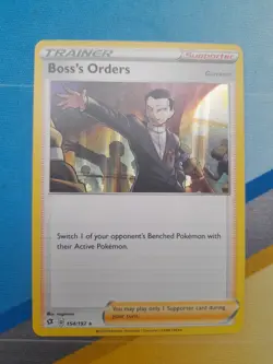 Boss's Orders 154/192 SWSH Rebel Clash Holo Rare Trainer Pokemon TCG 2020 NM - Image 1