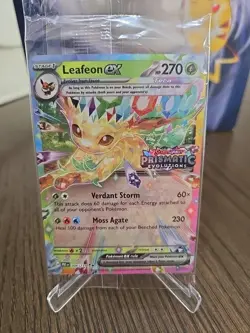 Pokemon TCG Prismatic Evolutions Leafeon EX Stamped Promo Sealed - Image 1