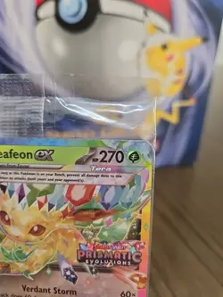 Pokemon TCG Prismatic Evolutions Leafeon EX Stamped Promo Sealed - Image 4