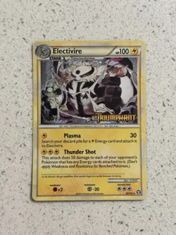 Electivire 20/102 Prerelease STAFF NM Holo SWIRL HGSS Triumphant Pokemon Card - Image 1
