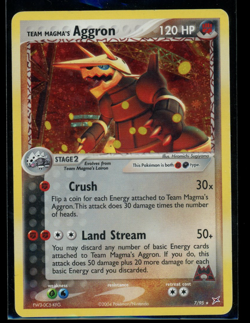 2004 Pokemon EX Team Magma vs. Team Aqua Holo #7 Team Magma's Aggron - Image 1
