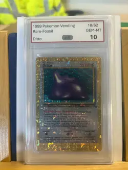 Pokemon TCG Holo Prism Vending 18/62 DITTO GEM-MT 10 not psa 10 RARE FOSSIL - Image 1