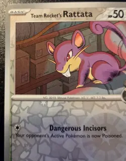 Team Rocket's Rattata 147/182 Reverse Holo Common Destined Rivals Pokemon TCG - Image 2