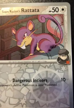 Team Rocket's Rattata 147/182 Reverse Holo Common Destined Rivals Pokemon TCG - Image 3